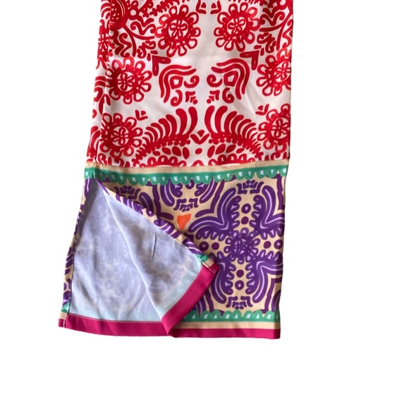 NWT Zara Orange & Purple Printed Wide Flared Leg Pajama Style Pants - S - Picture 10 of 14